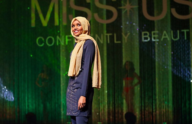 Участница конкурса красоты в США вышла  на подиум в хиджабе и буркини