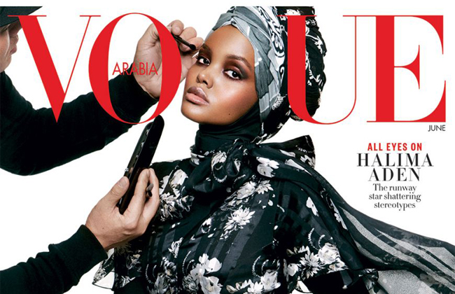 Впервые  на обложке журнала Vogue девушка в хиджабе