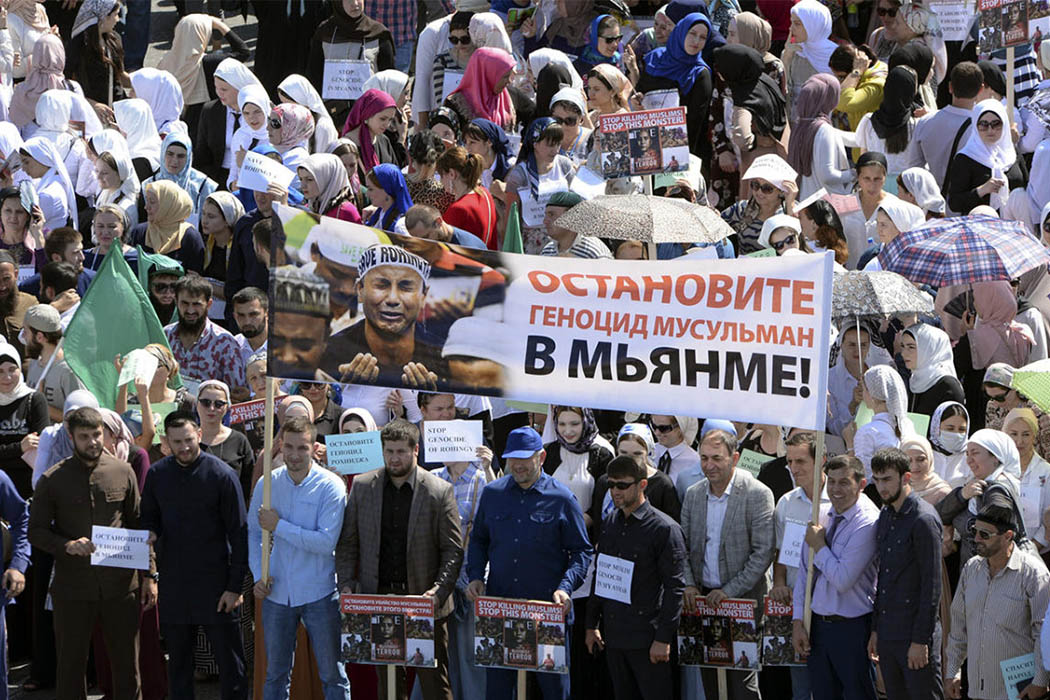 Многотысячные митинги в Чечне против геноцида в Мьянме