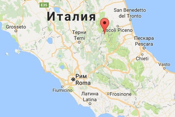 Регионы Италии, где произошли подземные толчки