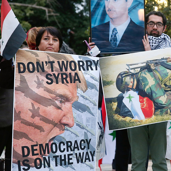 Сирийцы выражают свое отношение к политике США